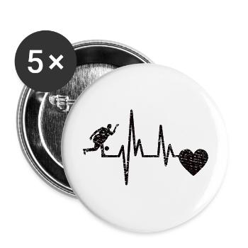 Bowling Skittles Cadeau Bowling Ball Kegel Bowler - Lot de 5 grands badges (56 mm) - blanc - Devant
