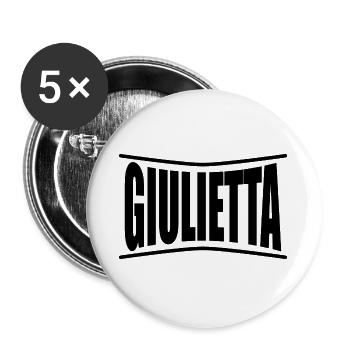 Giulietta T-Shirt Geschenkidee T-Shirt - Buttons groß 56 mm (5er Pack) - Weiß - Vorne
