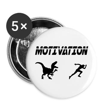 motivation sport running humor dinosaur - Buttons large 2.2''/56 mm (5-pack) - white - Front