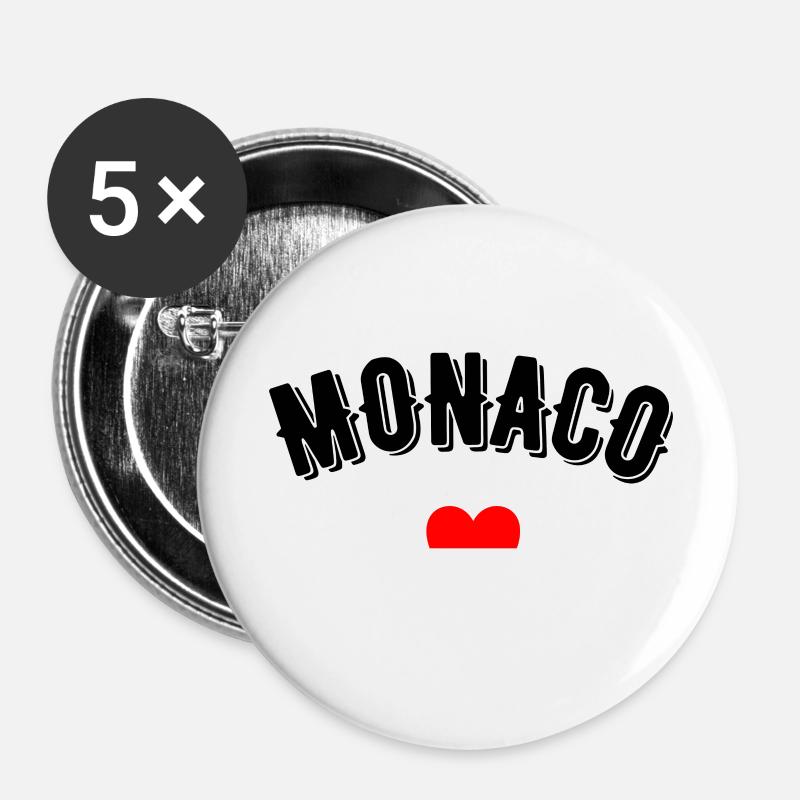 Monaco - Buttons groß 56 mm (5er Pack) - Weiß