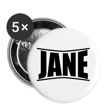 t-shirt Jane t-shirt Idée cadeau - Lot de 5 grands badges (56 mm) - blanc - Devant