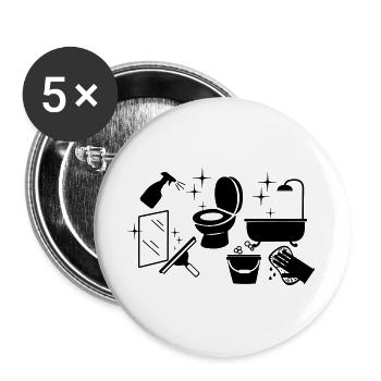 Nettoyeur 7 - Lot de 5 grands badges (56 mm) - blanc - Devant