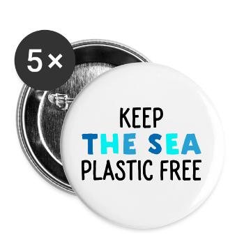 Environmental protection in the sea - Buttons large 2.2''/56 mm (5-pack) - white - Front