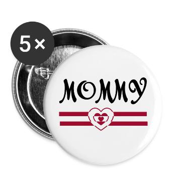 Schwangerschaft Babyparty Babyshower Boy Girl - Buttons groß 56 mm (5er Pack) - Weiß - Vorne
