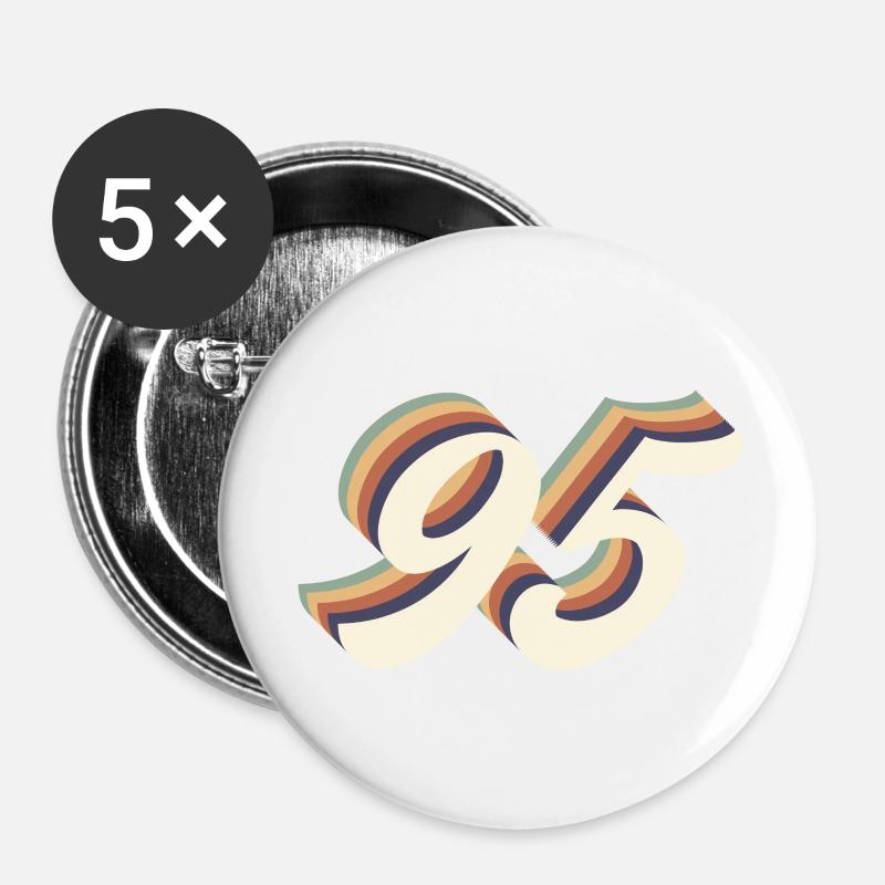 95th anniversary vintage - Buttons large 2.2''/56 mm (5-pack) - white
