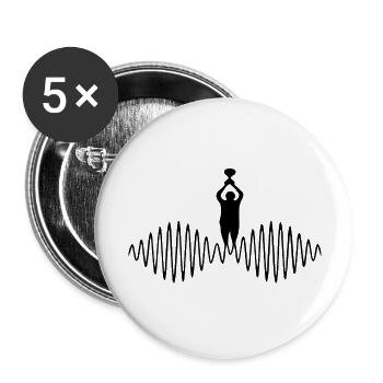 Marathon Triathlon Running joggen Biking Radfahren - Buttons groß 56 mm (5er Pack) - Weiß - Vorne