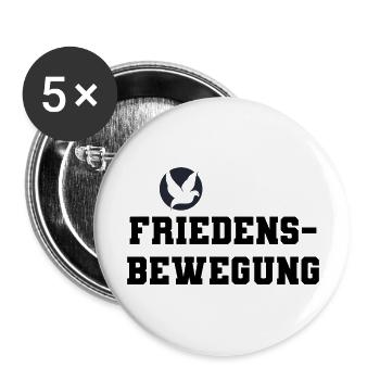 Friedensbewegung helles Design - Buttons groß 56 mm (5er Pack) - Weiß - Vorne