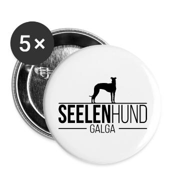 Galga Seelenhund Hundespruch Wilsigns - Buttons groß 56 mm (5er Pack) - Weiß - Vorne