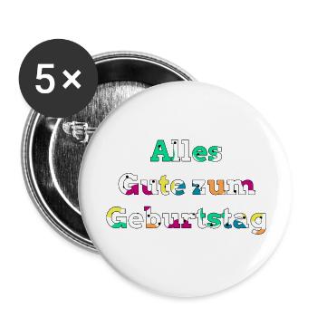 Alles Gute zum Geburtstag - Buttons large 2.2''/56 mm (5-pack) - white - Front
