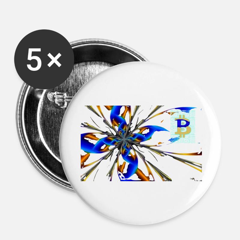 abstract Bitcoin 2 - Buttons large 2.2''/56 mm (5-pack) - white