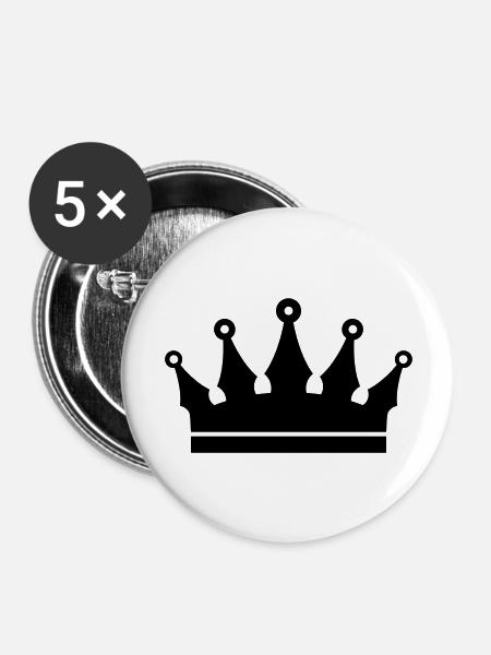 Krone - Buttons groß 56 mm (5er Pack) - Weiß
