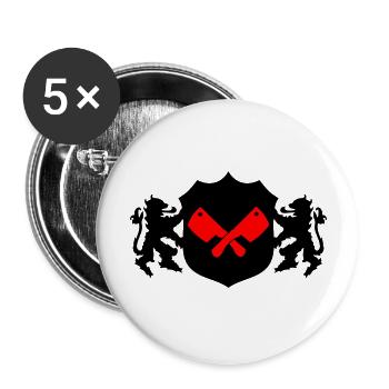 Armoiries du boucher - Lot de 5 grands badges (56 mm) - blanc - Devant