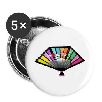 Japan China Asia Subjects Asian Art - Buttons large 2.2''/56 mm (5-pack) - white - Front