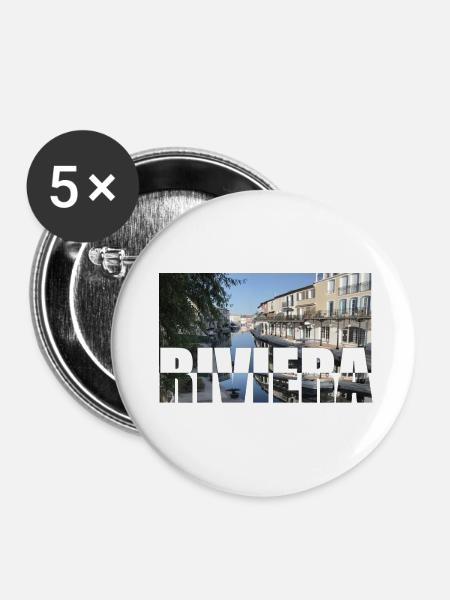 Riviera - Buttons groß 56 mm (5er Pack) - Weiß