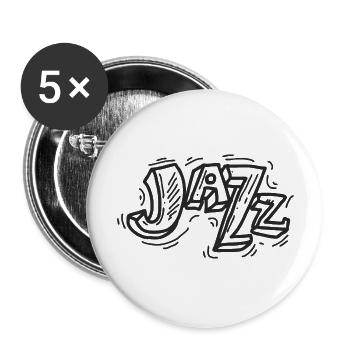 Jazz Amoureux - Lot de 5 grands badges (56 mm) - blanc - Devant