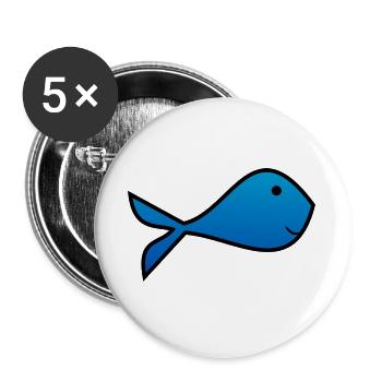 SARDINE. FISH. APRIL FOOL. EASTER. SEA - Buttons large 2.2''/56 mm (5-pack) - white - Front