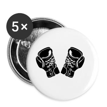 Boxing Gloves Symbol Boxing - Buttons large 2.2''/56 mm (5-pack) - white - Front