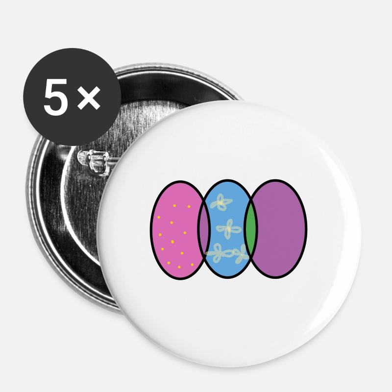 Easter Eggs Image16 - Buttons large 2.2''/56 mm (5-pack) - white