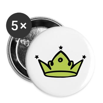 krone 01 - Buttons groß 56 mm (5er Pack) - Weiß - Vorne