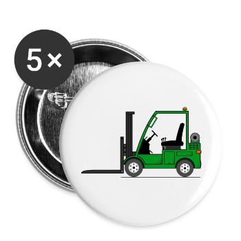 Forklift Forklift Green - Buttons large 2.2''/56 mm (5-pack) - white - Front