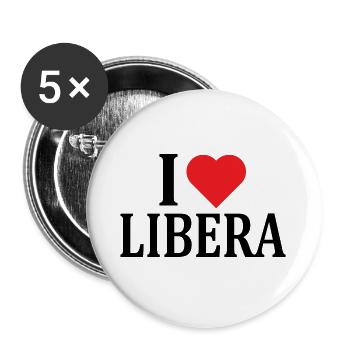 name t-shirt I love Free t-shirt gift idea - Buttons large 2.2''/56 mm (5-pack) - white - Front