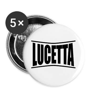 Lucetta T-Shirt T-Shirt Geschenkidee - Buttons groß 56 mm (5er Pack) - Weiß - Vorne