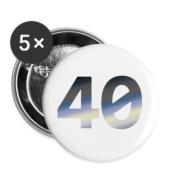 Geburtstagsshirts, 40 Tagesanbruch - Buttons groß 56 mm (5er Pack) - Weiß - Vorne
