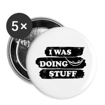 I was doing stuff - Hammock vintage - Buttons large 2.2''/56 mm (5-pack) - white - Front