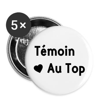 Témoin au top - Lot de 5 grands badges (56 mm) - blanc - Devant