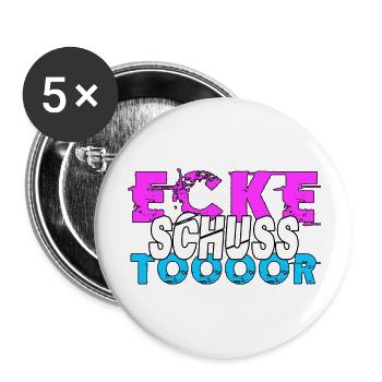 Hockey sur gazon Slogan Mascotte de fan de hockey - Lot de 5 grands badges (56 mm) - blanc - Devant
