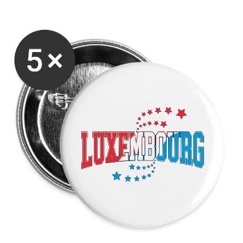 Luxembourg - Lot de 5 grands badges (56 mm) - blanc - Devant