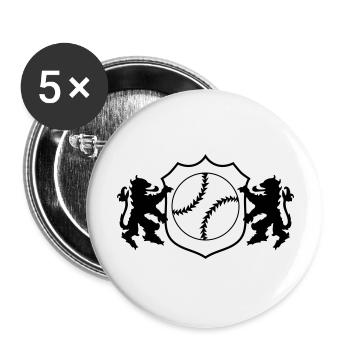 Armoiries du baseball 001 - Lot de 5 grands badges (56 mm) - blanc - Devant