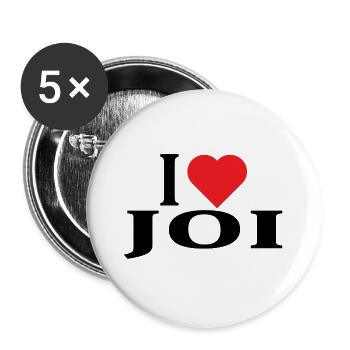 nom du t-shirt J’aime Joi idée cadeau t-shirt - Lot de 5 grands badges (56 mm) - blanc - Devant