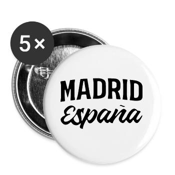 Lettrage madrilène avec accent espagnol - Lot de 5 grands badges (56 mm) - blanc - Devant
