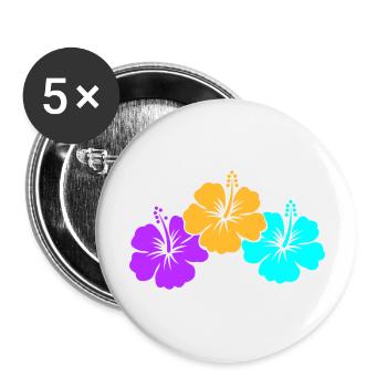 hibiscus - Buttons large 2.2''/56 mm (5-pack) - white - Front