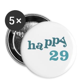 happy 29 - Buttons groß 56 mm (5er Pack) - Weiß - Vorne