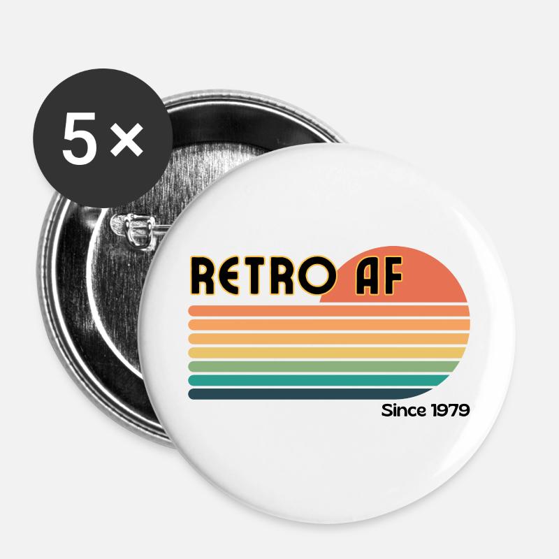 Retro AF - Buttons groß 56 mm (5er Pack) - Weiß