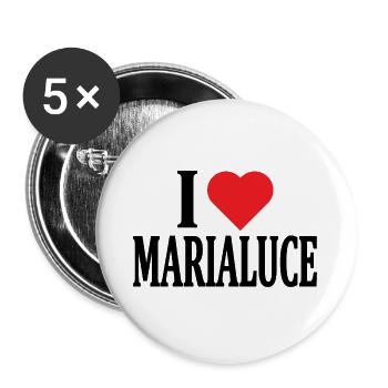 t-shirt name I love Marialuce t-shirt - Buttons large 2.2''/56 mm (5-pack) - white - Front