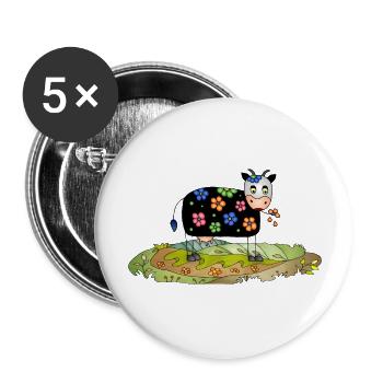 Cow - Buttons large 2.2''/56 mm (5-pack) - white - Front