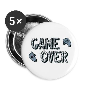 game over - Lot de 5 grands badges (56 mm) - blanc - Devant