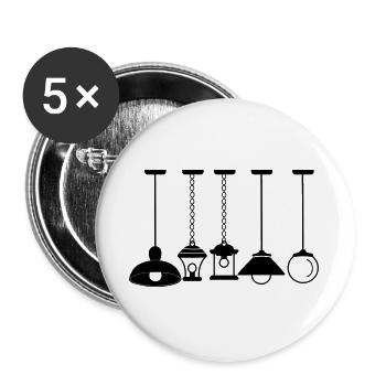 Hängelampen und Leuchten - Buttons groß 56 mm (5er Pack) - Weiß - Vorne