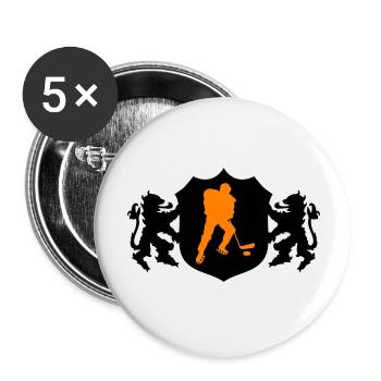 hockey wappen 2 - Buttons groß 56 mm (5er Pack) - Weiß - Vorne