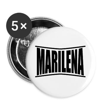 nom du t-shirt Marilena idée cadeau t-shirt - Lot de 5 grands badges (56 mm) - blanc - Devant