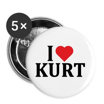 t-shirt name I love Kurt t-shirt gift idea - Buttons large 2.2''/56 mm (5-pack) - white - Front