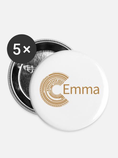Für Emma - Buttons groß 56 mm (5er Pack) - Weiß