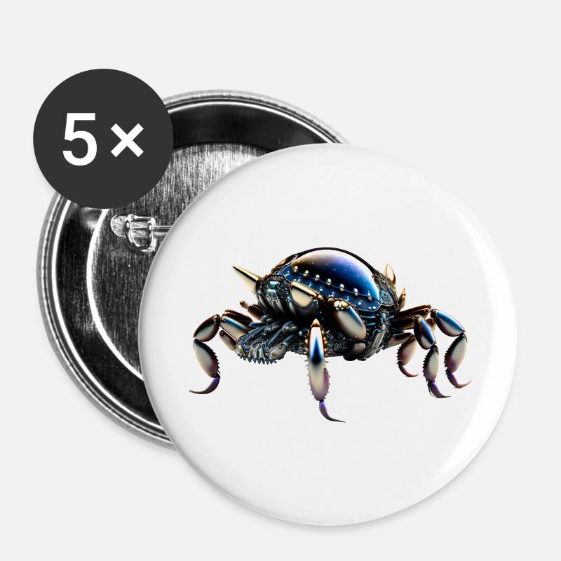 Robot Cancer - Buttons large 2.2''/56 mm (5-pack) - white