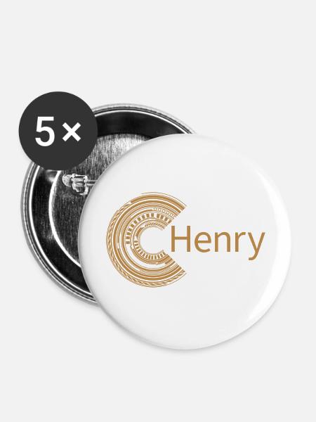 Für Henry - Buttons groß 56 mm (5er Pack) - Weiß