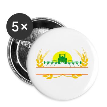 Farm tractor sunset - Buttons large 2.2''/56 mm (5-pack) - white - Front
