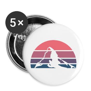 Sunset Matterhorn - Buttons large 2.2''/56 mm (5-pack) - white - Front