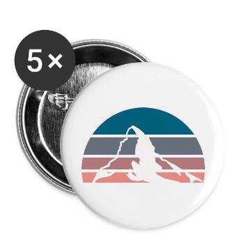 Matterhorn in Farbe - Buttons groß 56 mm (5er Pack) - Weiß - Vorne